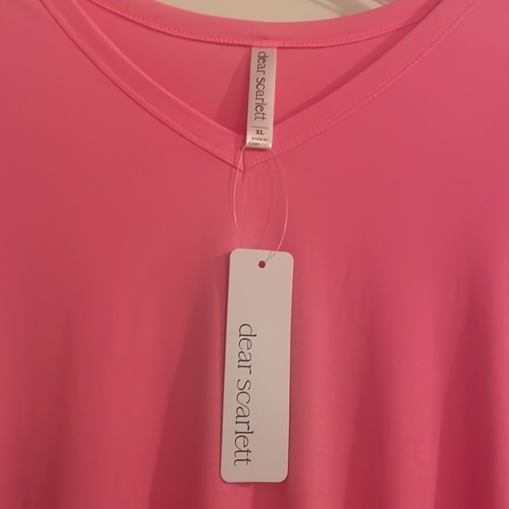 NEW Dear Scarlett Dolman Sleeve Maxi Dress in Neon Pink - Picture 9 of 9